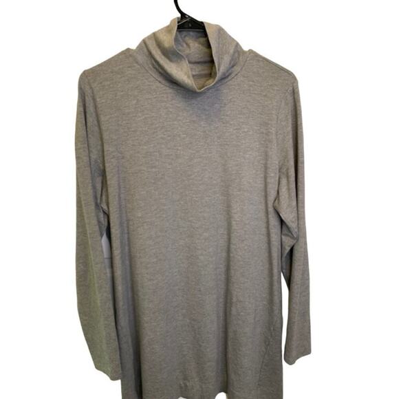 J. Jill Luxe Supima Turtleneck Tunic Heather Grey Size Large - Picture 1 of 6